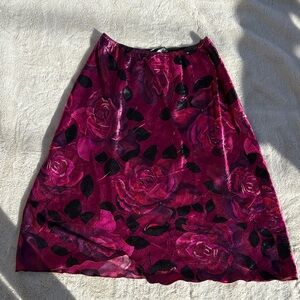 Vintage Y2K 90s Fashion Bug Whimsigoth Witchy Pull On Rose Maxi Skirt Size Large